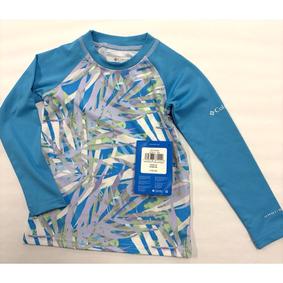 Columbia Omni-Shade Blue Sun Protection Swim Shirt Toddler Boys 3T NEW - Picture 2 of 7